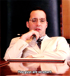 A gif of Buster Bluth from Arrested Development saying you guys are so smart