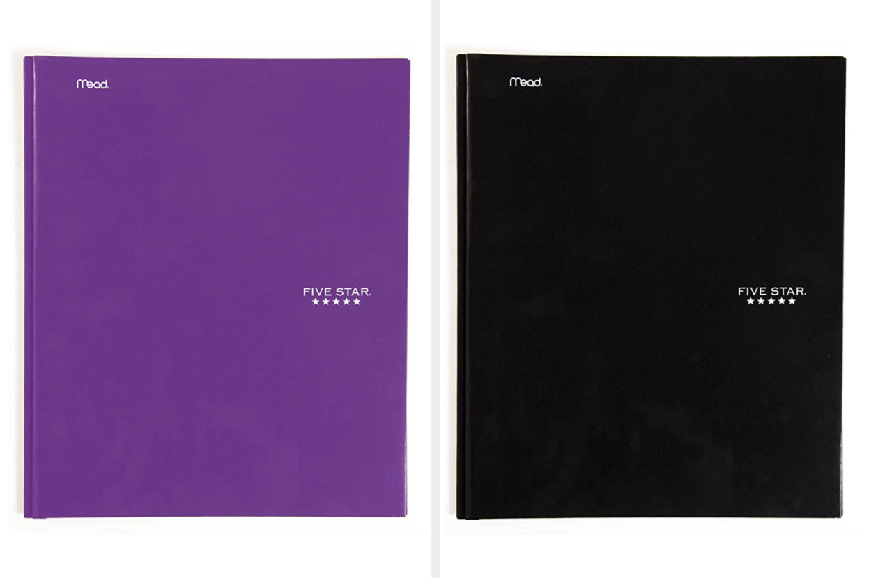 Purple and black folders