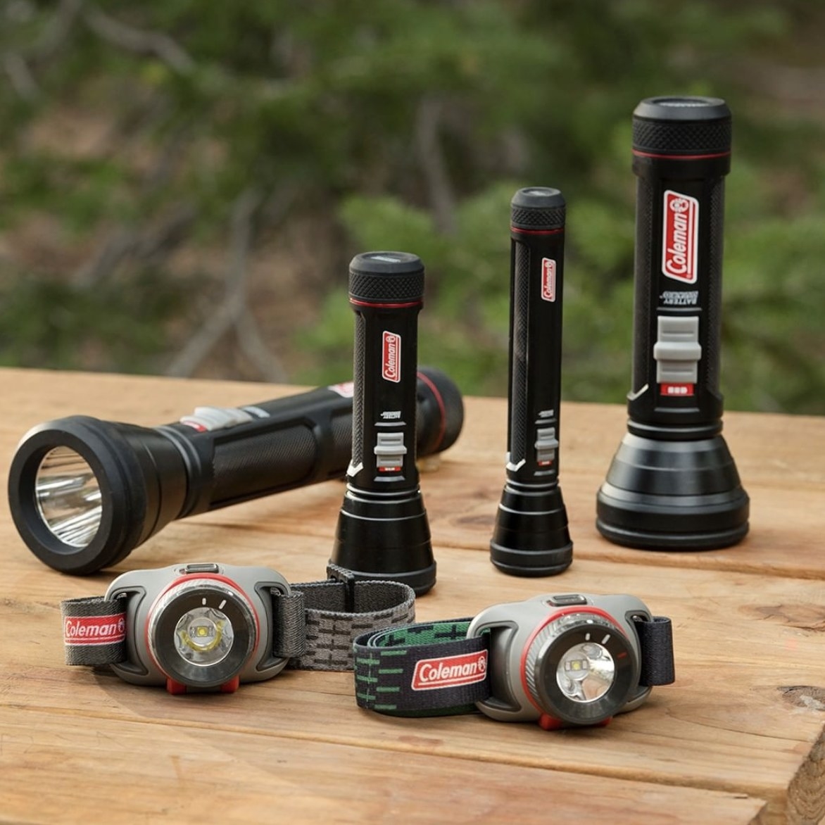 A bunch of flashlights and headlamps
