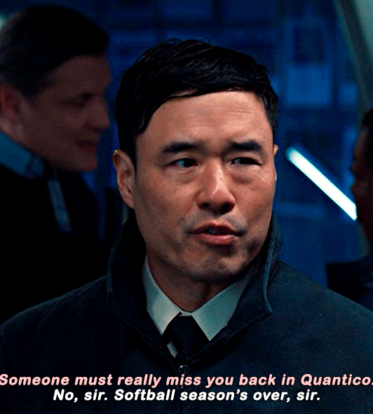 he says no one misses hm at Quantico because softball season&#x27;s over