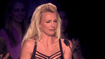 Britney Spears cringing