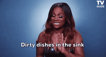 GIF of Kandi Burruss saying &quot;Dirty dishes in the sink...I hate it&quot;
