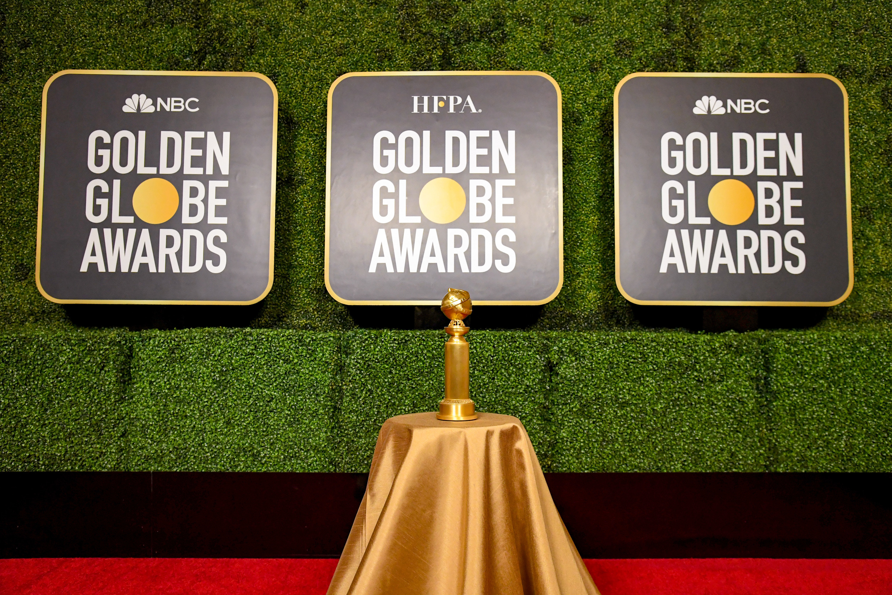 The Golden Globe Trophy on the red carpet