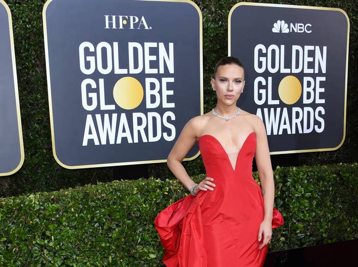 Scarlett on the Golden Globes red carpet