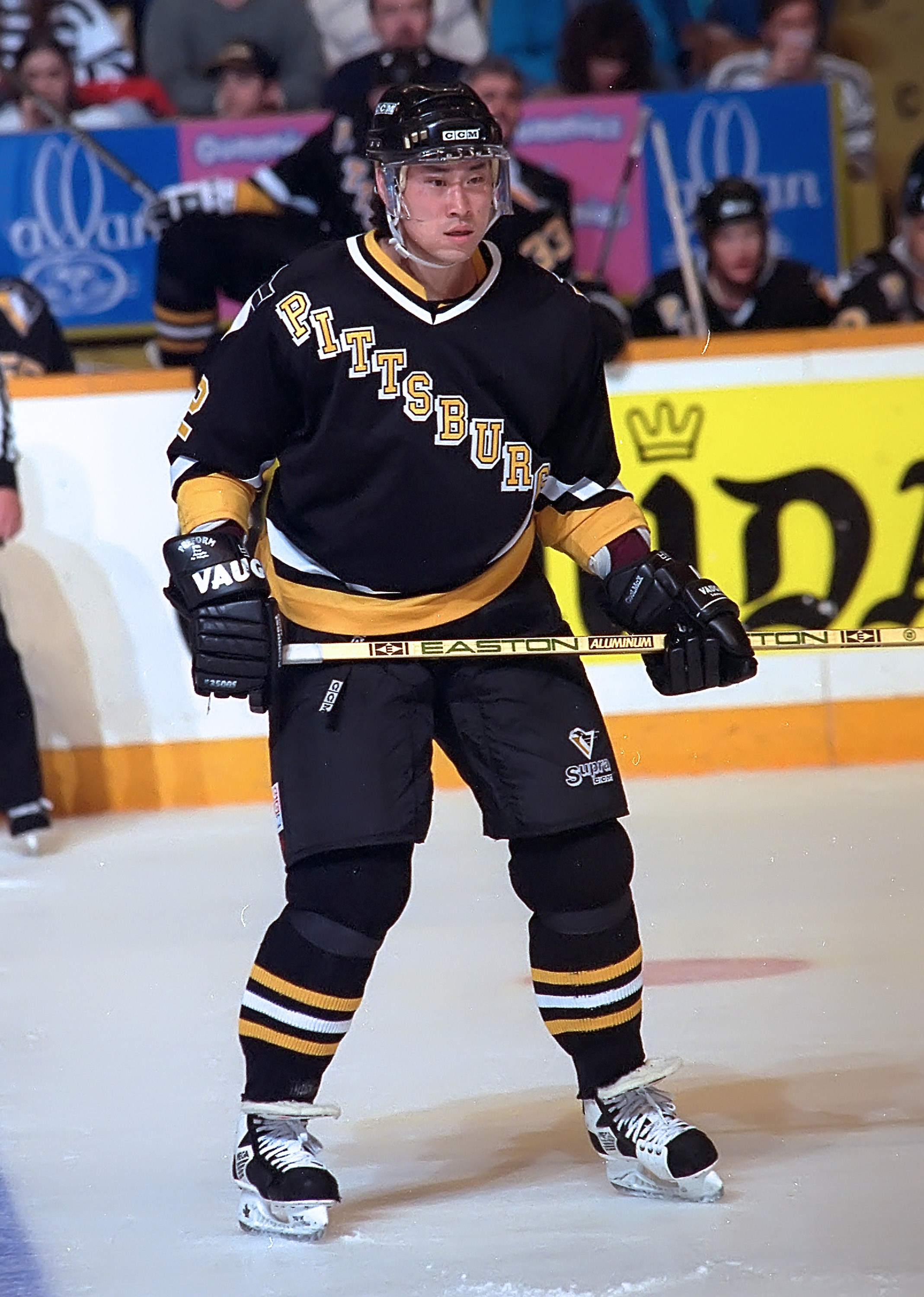 Jim Paek in a Penguins hockey jersey
