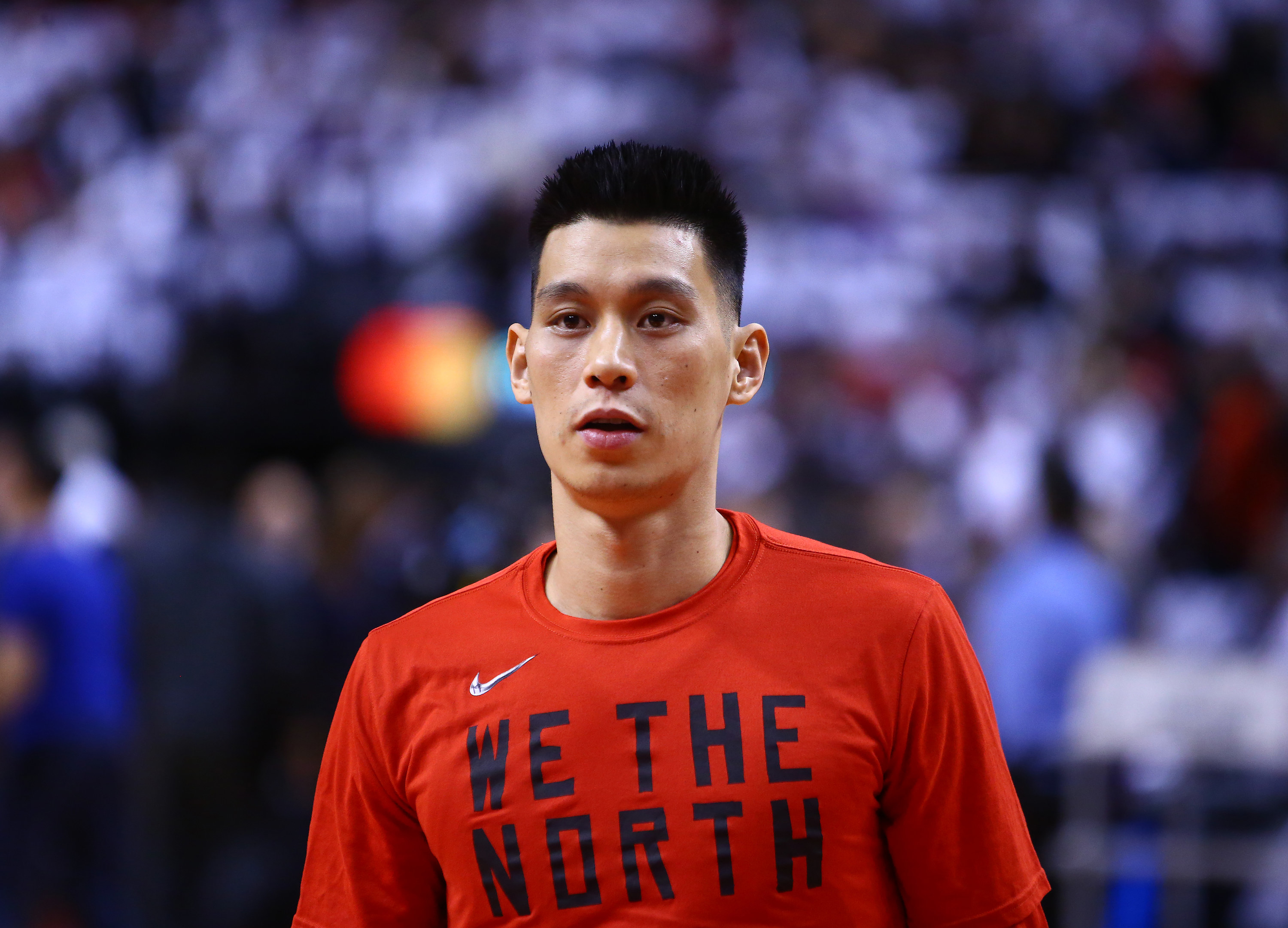 Jeremy Lin in a &quot;We the North&quot; shirt