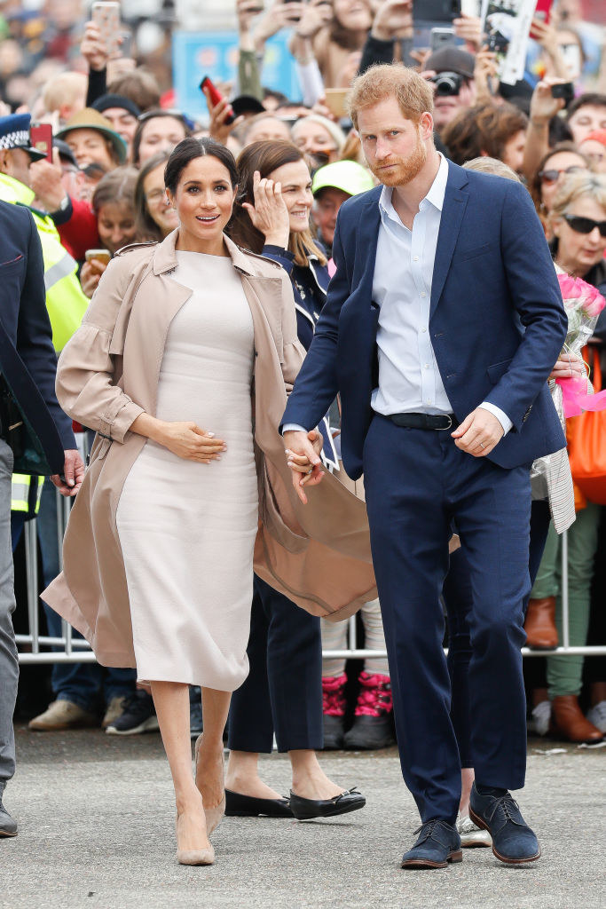 Meghan Markle (L) and Prince Harry during the &#x27;Walkabout&#x27; 