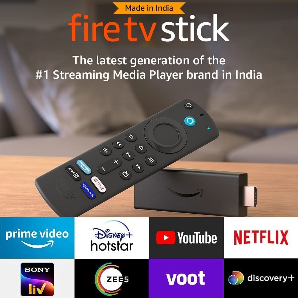 A Fire TV Stick with the various streaming services offered on it 