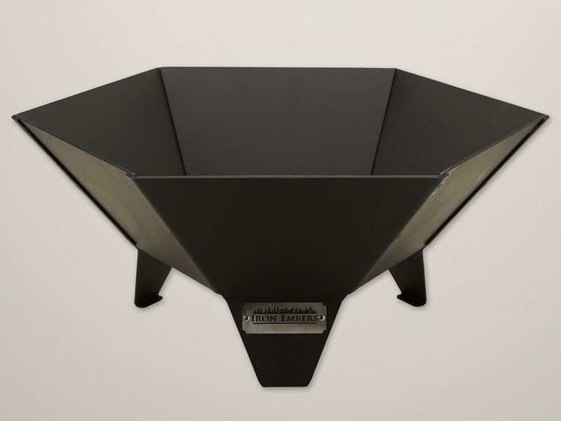 A carbon steel fire pit