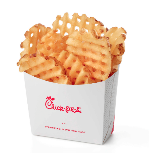 waffle fries in a chick-fil-a box