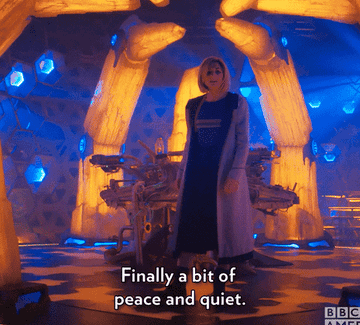 Dr Who saying &quot;finally a bit of peace and quiet&quot;