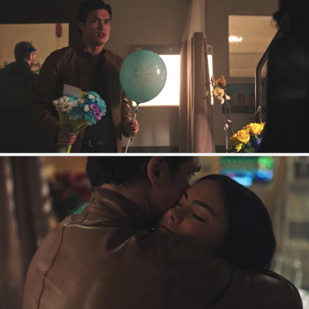 Reggie shows up to the hospital with a balloon, hugs Veronica