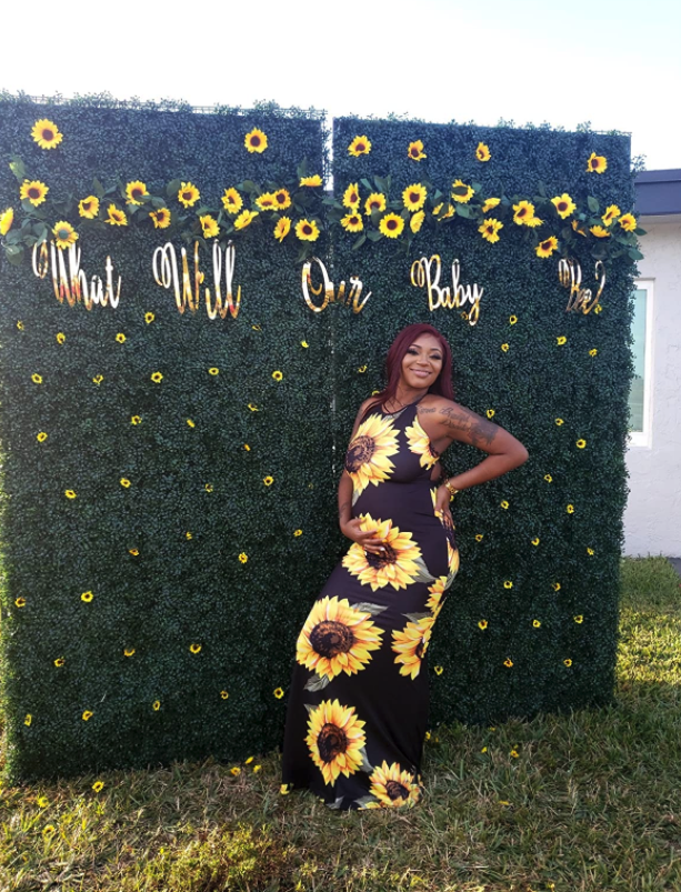 long sunflower maternity dress