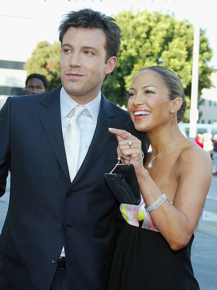 Ben Affleck and Jennifer Lopez at "Daredevil" premiere in 2003