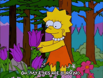 Lisa sneezing in the Simpsons