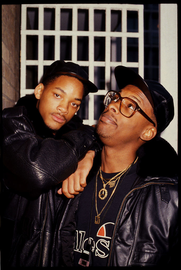 Will Smith and DJ Jazzy Jeff posing together at the Swiss Cottage Holiday Inn in 1986