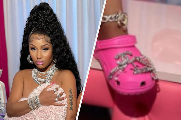 Nicki Minaj Wore Pink Crocs and Not Much Else