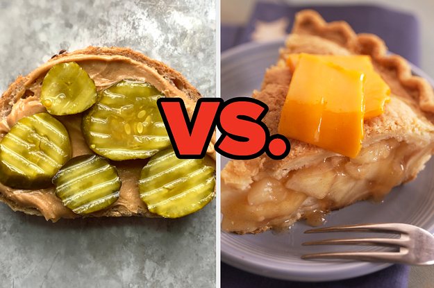 peanut butter and pickles verses cheese and apple pie