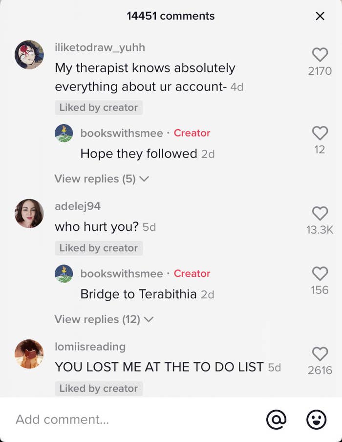 TikTok comments on the video