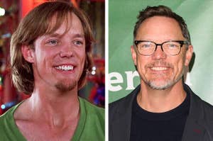 Left: Matthew Lillard as Shaggy in Scooby-Doo; Right: Matthew Lillard at a red carpet event