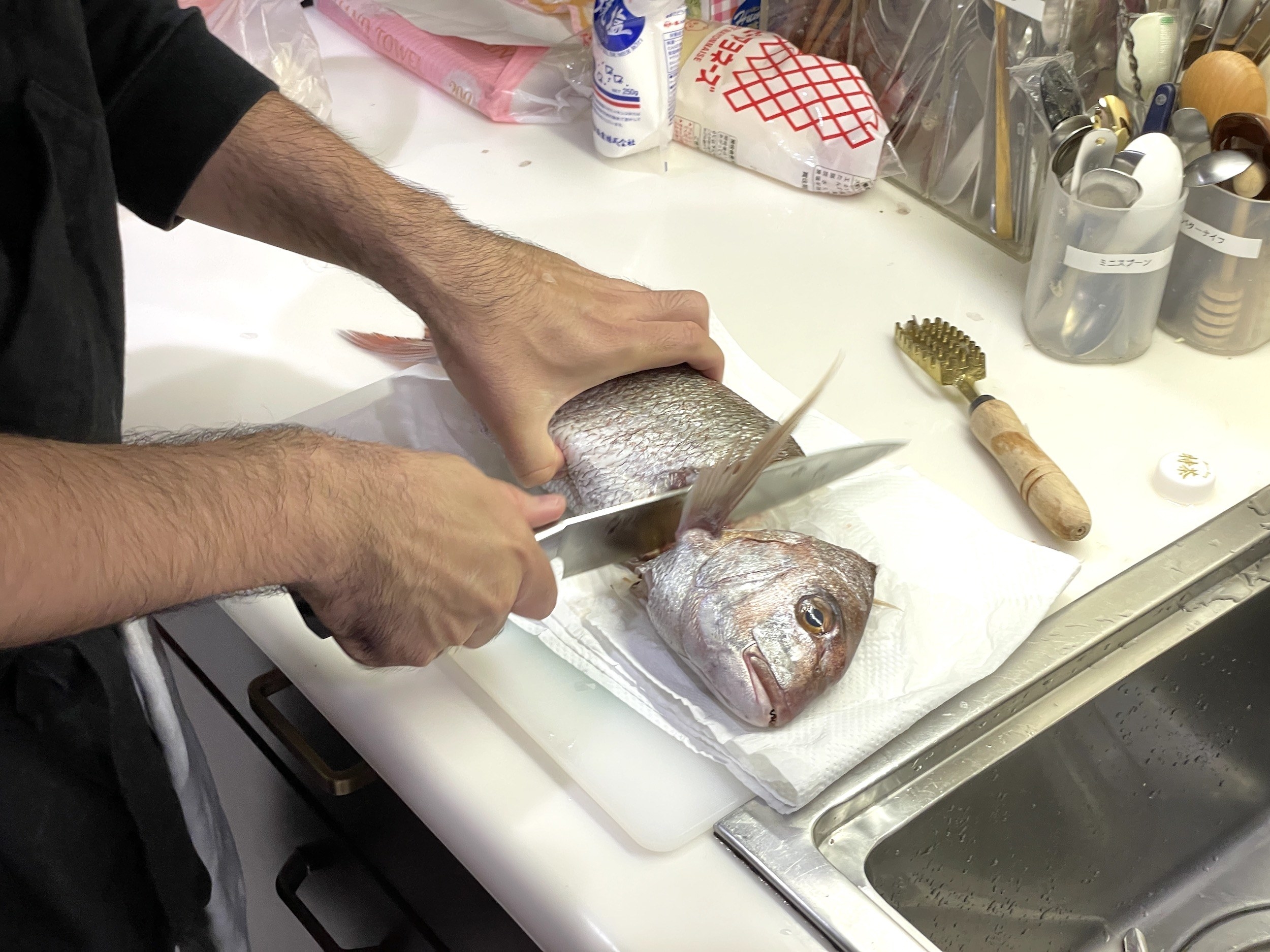 料理初心者が真鯛を三枚おろしにして あら汁 と 鯛めし をつくってみた