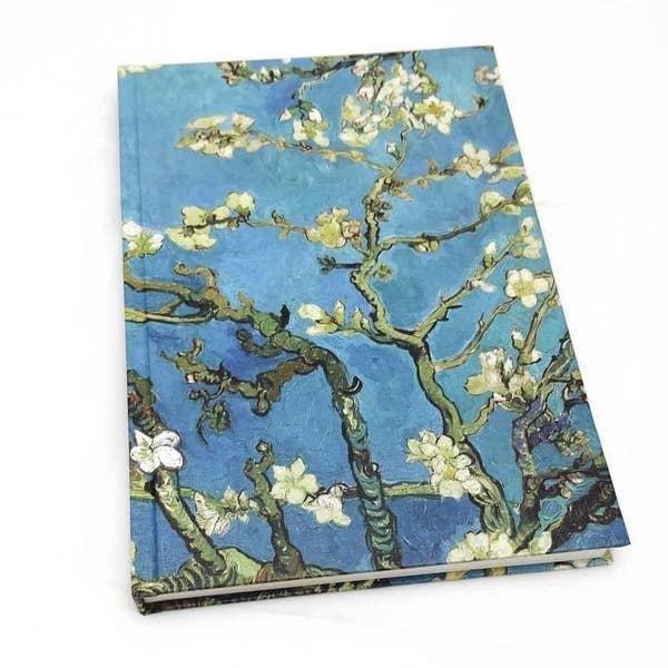 A journal with Van Gogh&#x27;s &#x27;The Almond Branches&#x27; on.