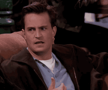 Chandler Bing saying he wants to sit in a comfortable chair, watch TV, and go to sleep at a reasonable hour