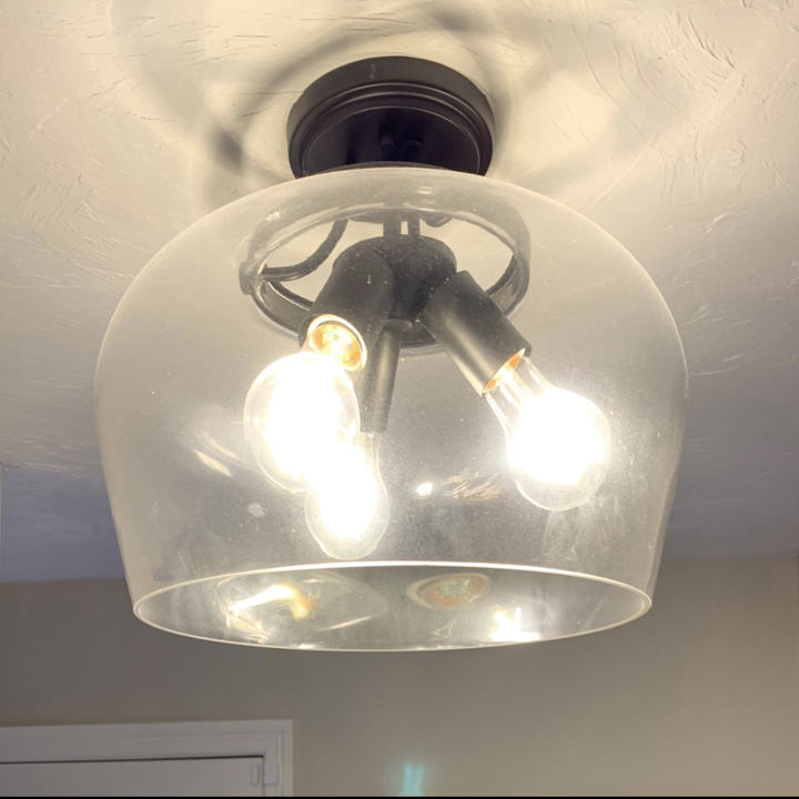 reviewers glass light fixture looking dirty 