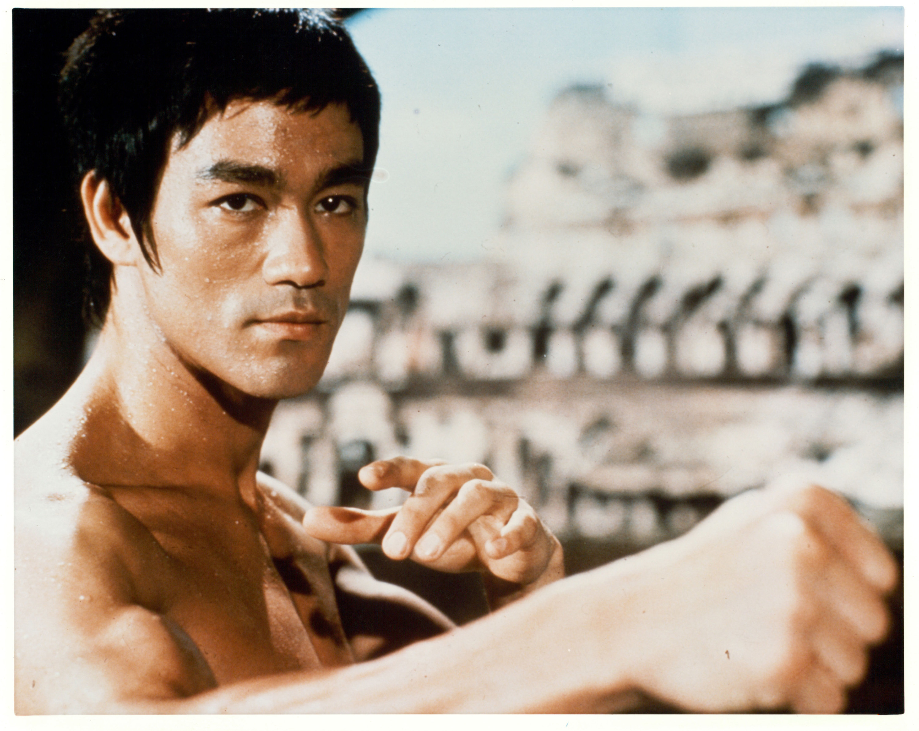 Bruce Lee in a fighting stance