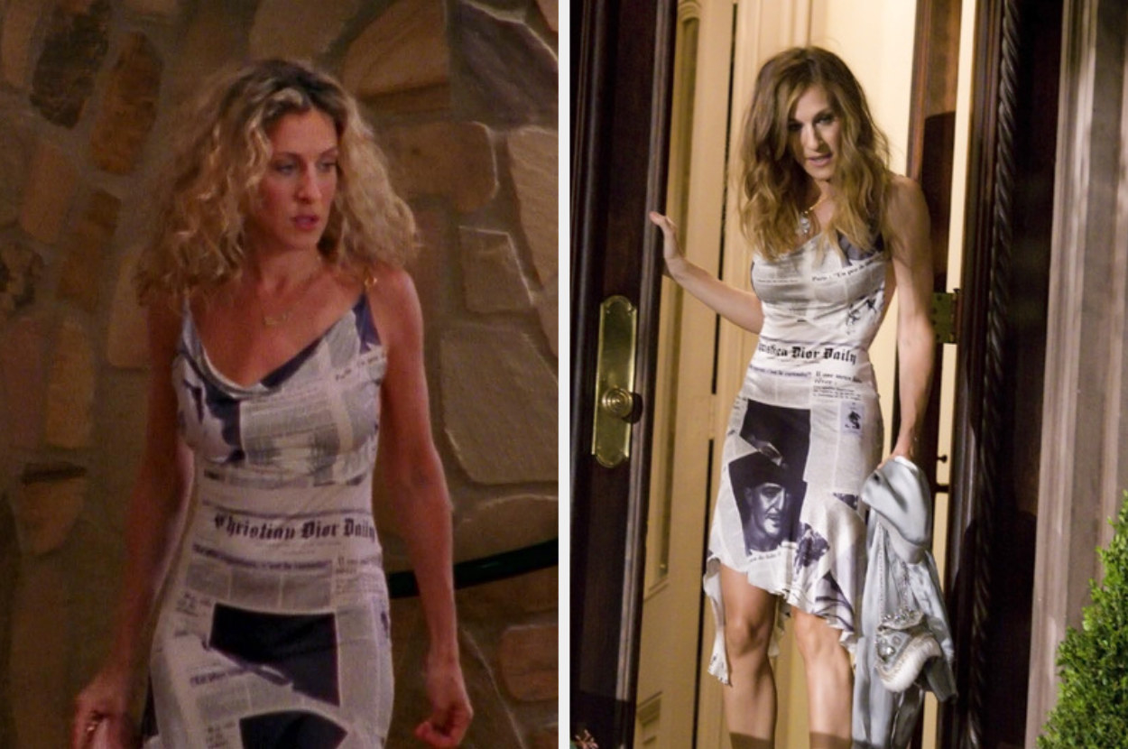 Carrie bradshaw outlet newspaper dress