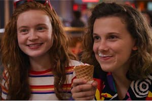 max and eleven eating ice cream