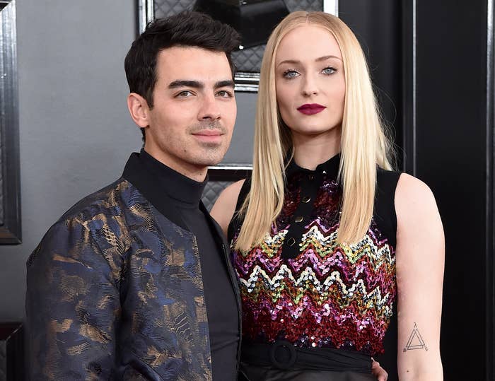 Sophie poses with husband Joe Jonas at an event