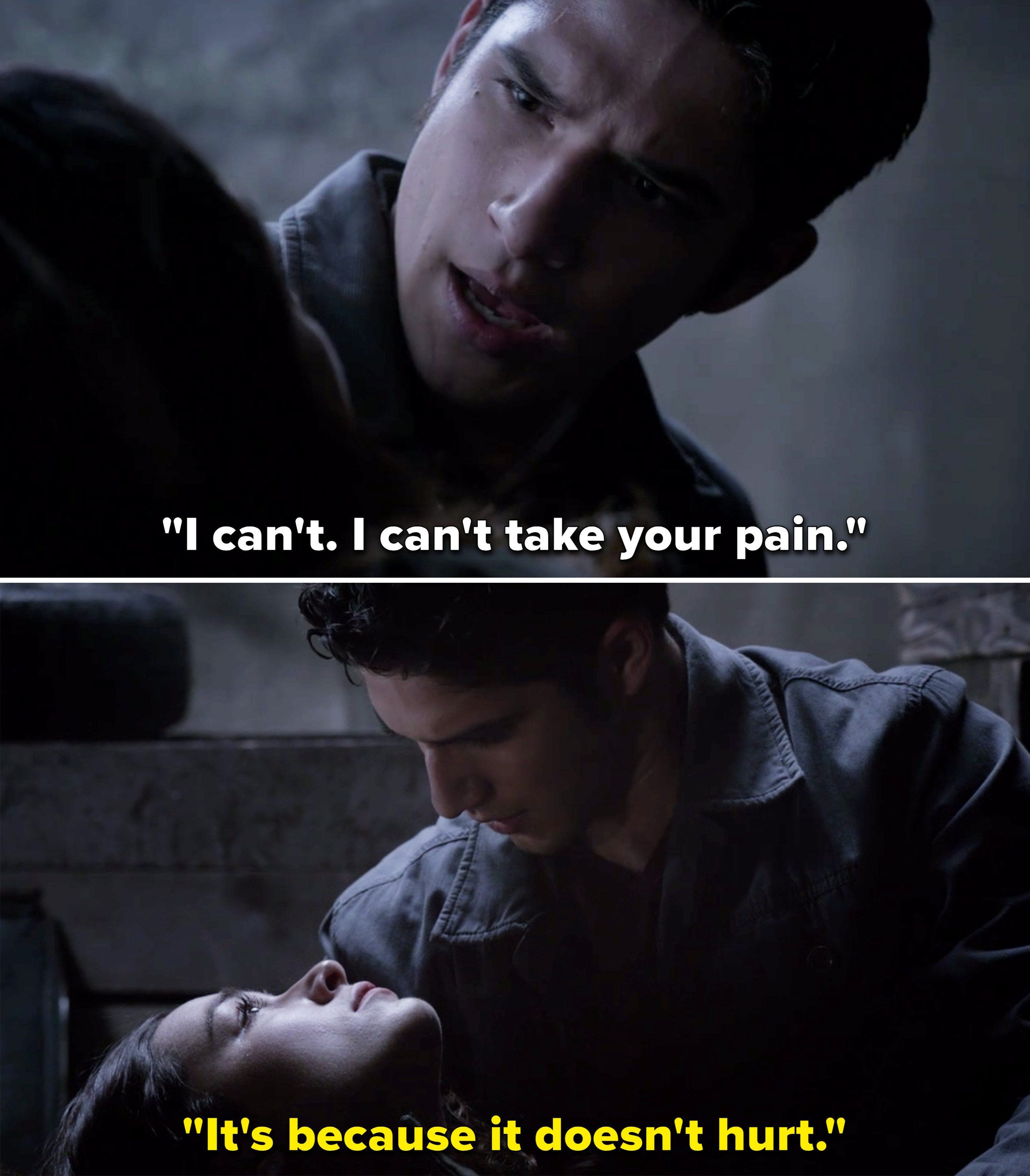 Allison telling Scott, &quot;It&#x27;s because it doesn&#x27;t hurt&quot;