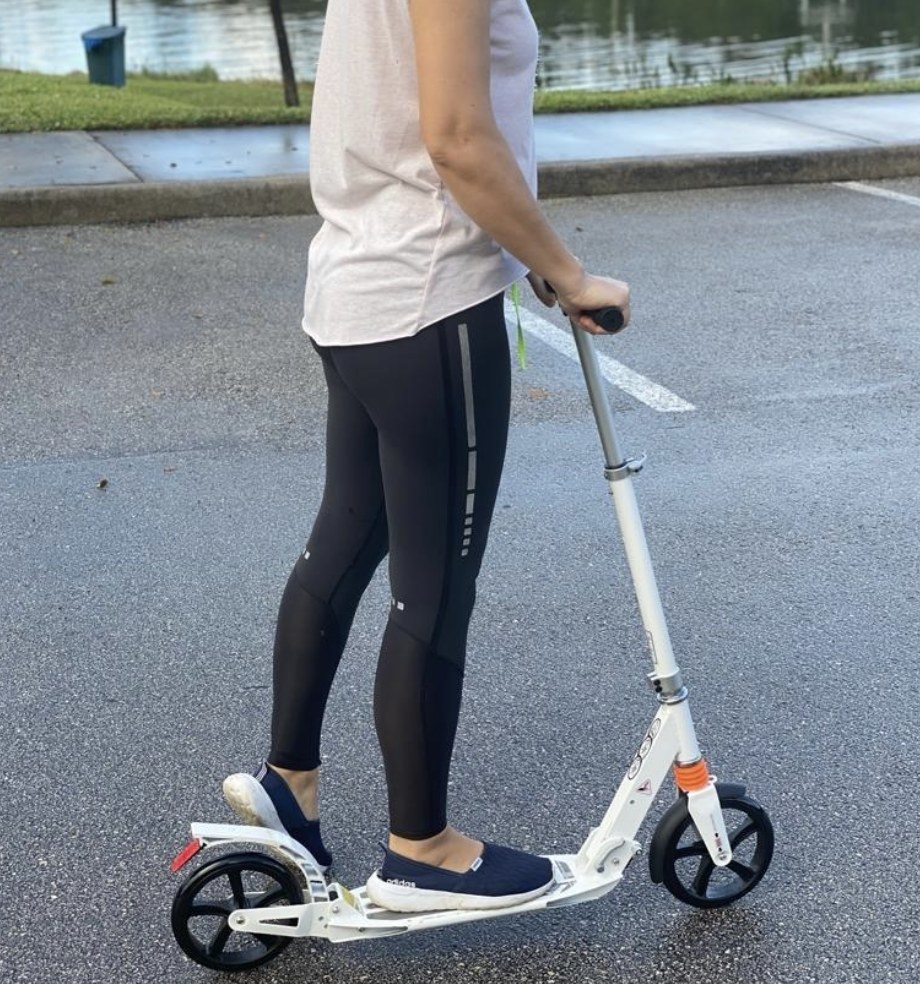 A person on a scooter
