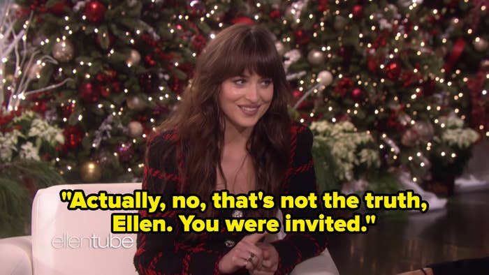 Dakota Johnson appearing on The Ellen Show