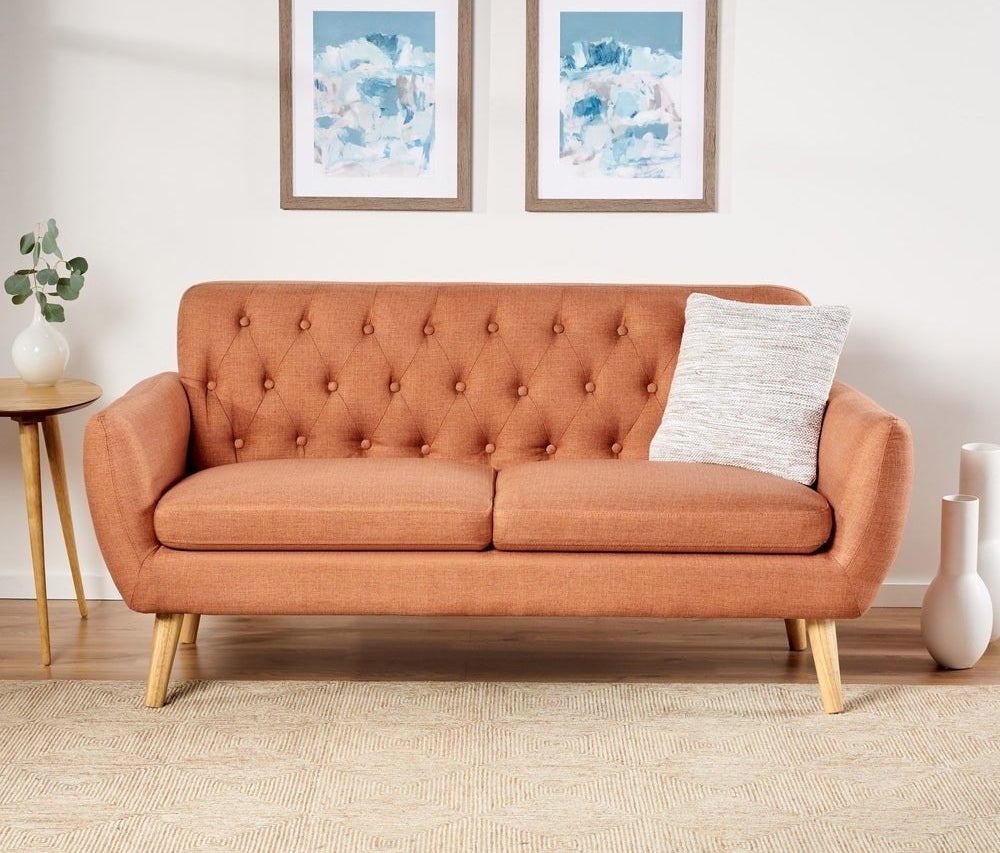 the four-legged sofa in orange