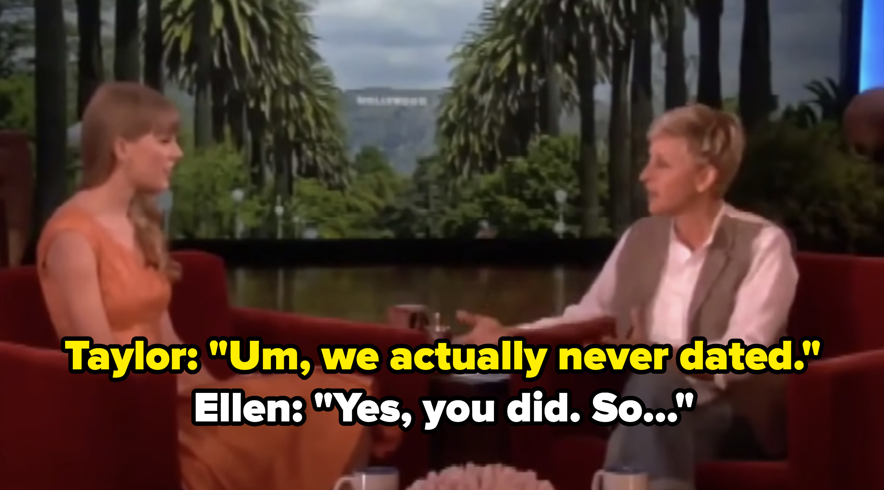 Taylor Swift appearing on The Ellen Show