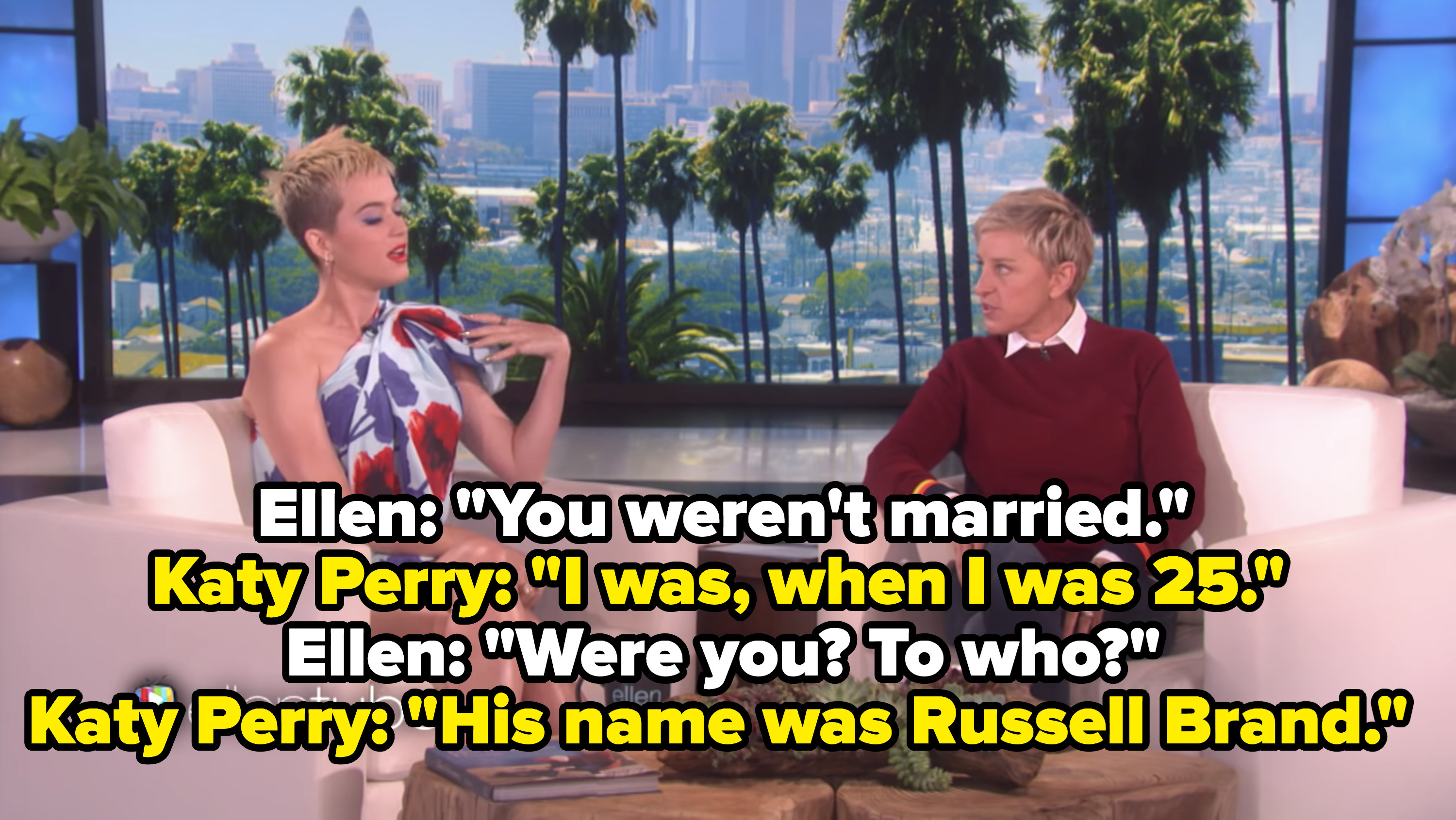 Katy Perry appearing on The Ellen Show