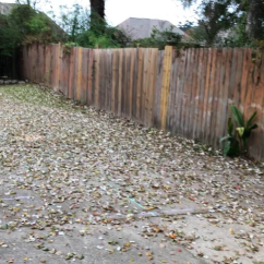 Reviewer's back driveway covered in leaves 
