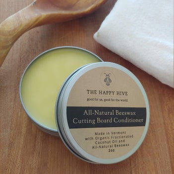 Jar of The Happy Hive Cutting Board Conditioner