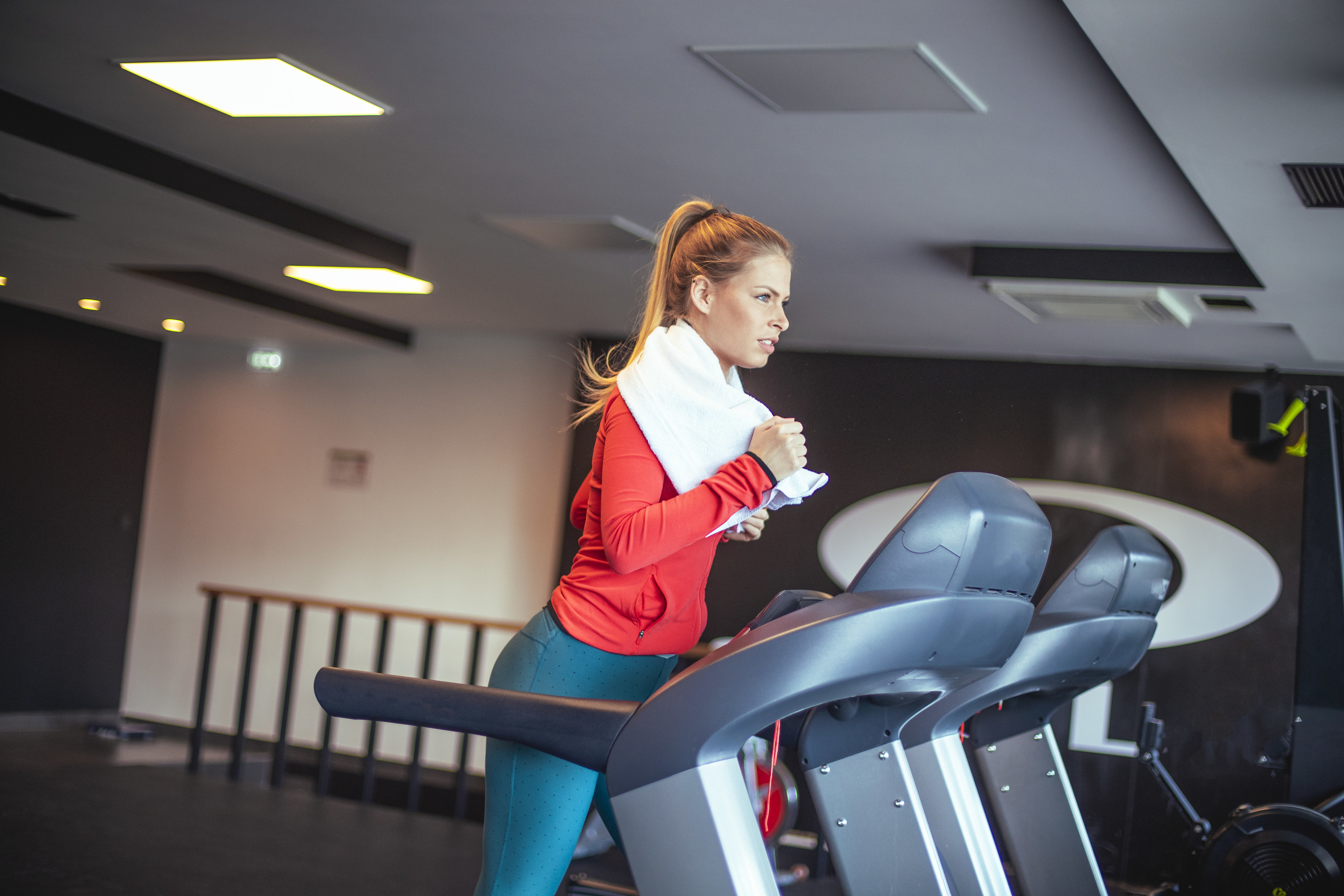A woman on the treadmill