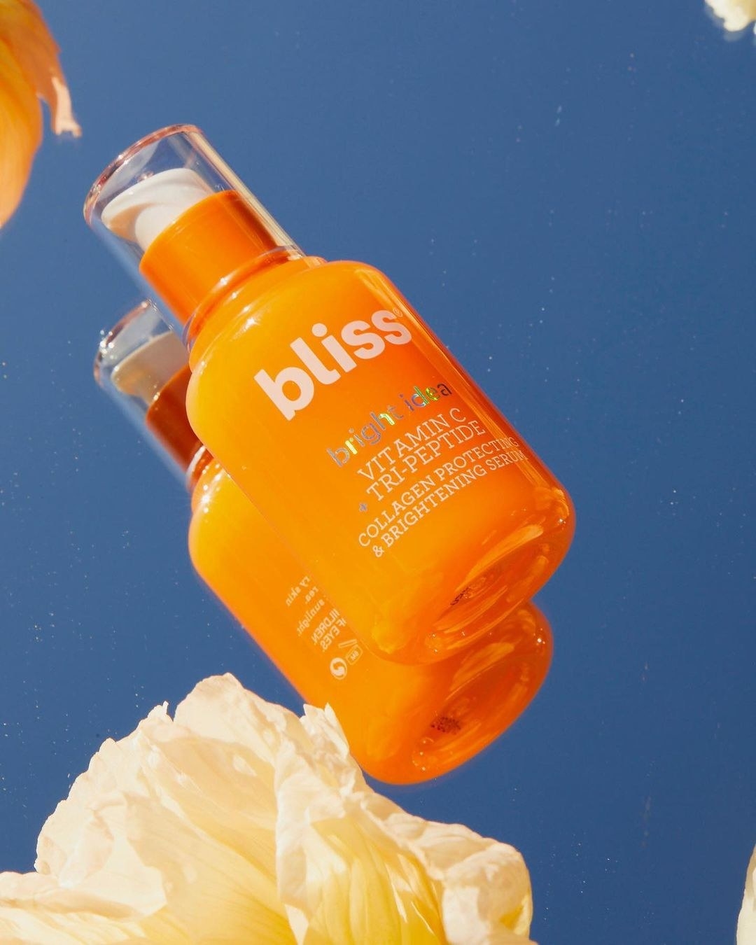 bottle of bliss bright idea lying on mirror