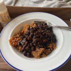 my dish of the black beans over Spanish rice