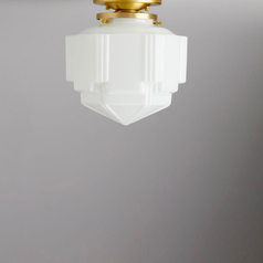 Similar light with shorter, deco-style glass top 