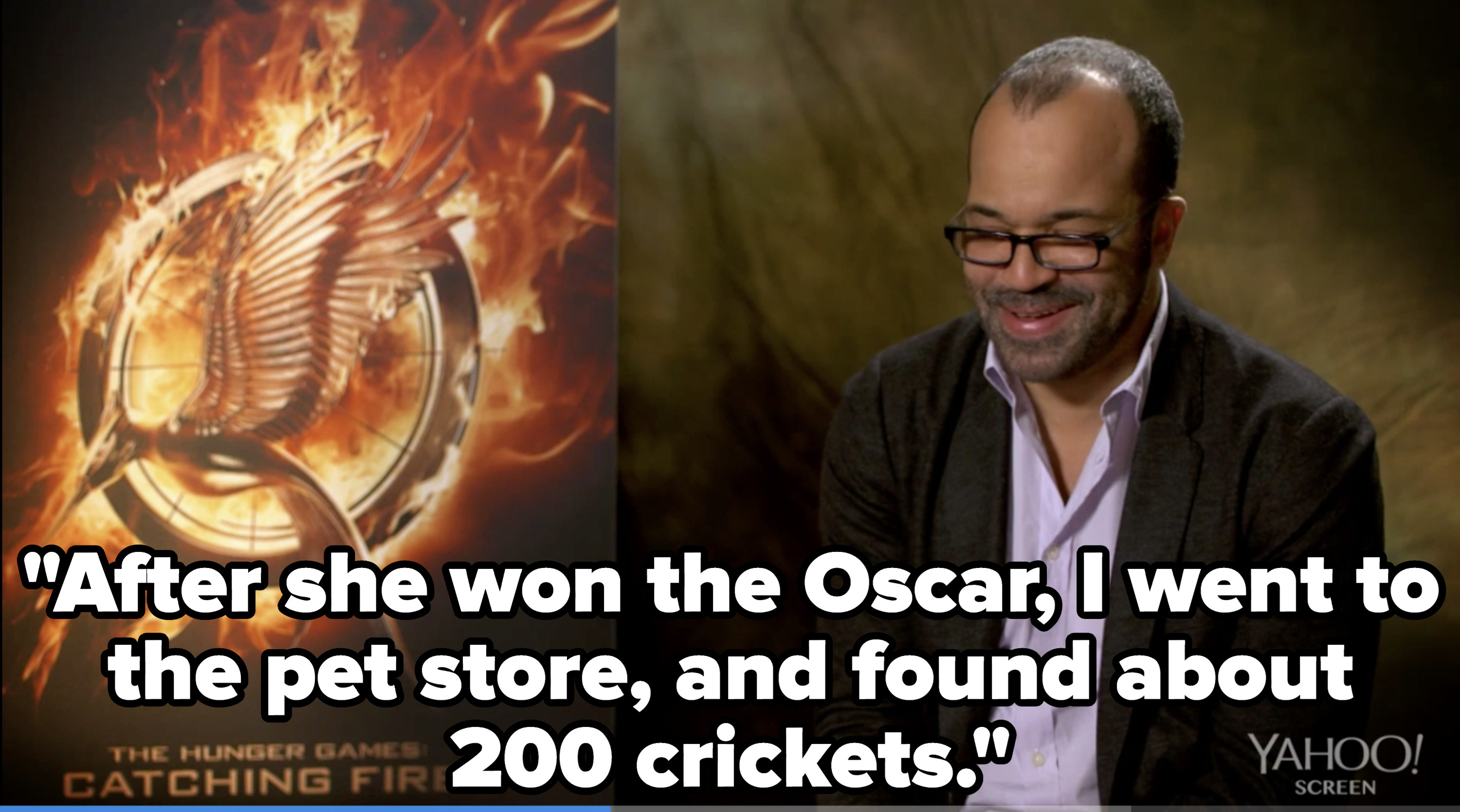 Jeffrey Wright quote: After she won the Oscar, I went to the pet store, and found about 200 crickets
