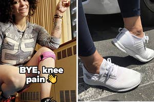 knee stabilizer and sneakers
