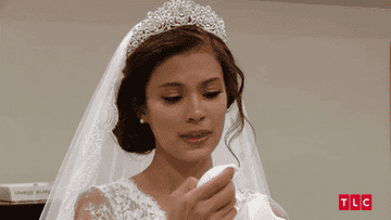 a bride crying