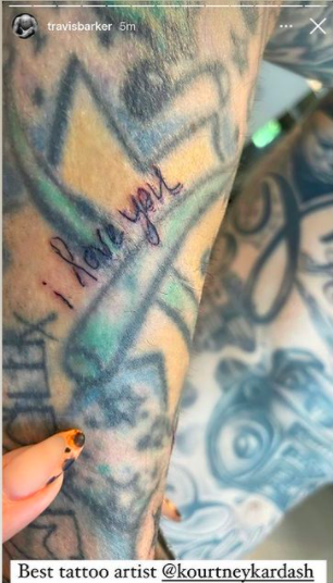 This tattoo says &quot;i love you&quot; in Kourtney&#x27;s handwriting