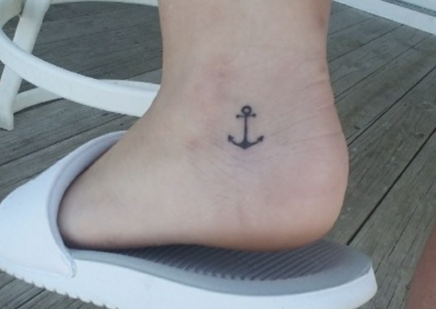 Anchor Tattoo on Heel Small Black Anchor Tattoo  Anchor tattoos Small anchor  tattoos Tattoos for women