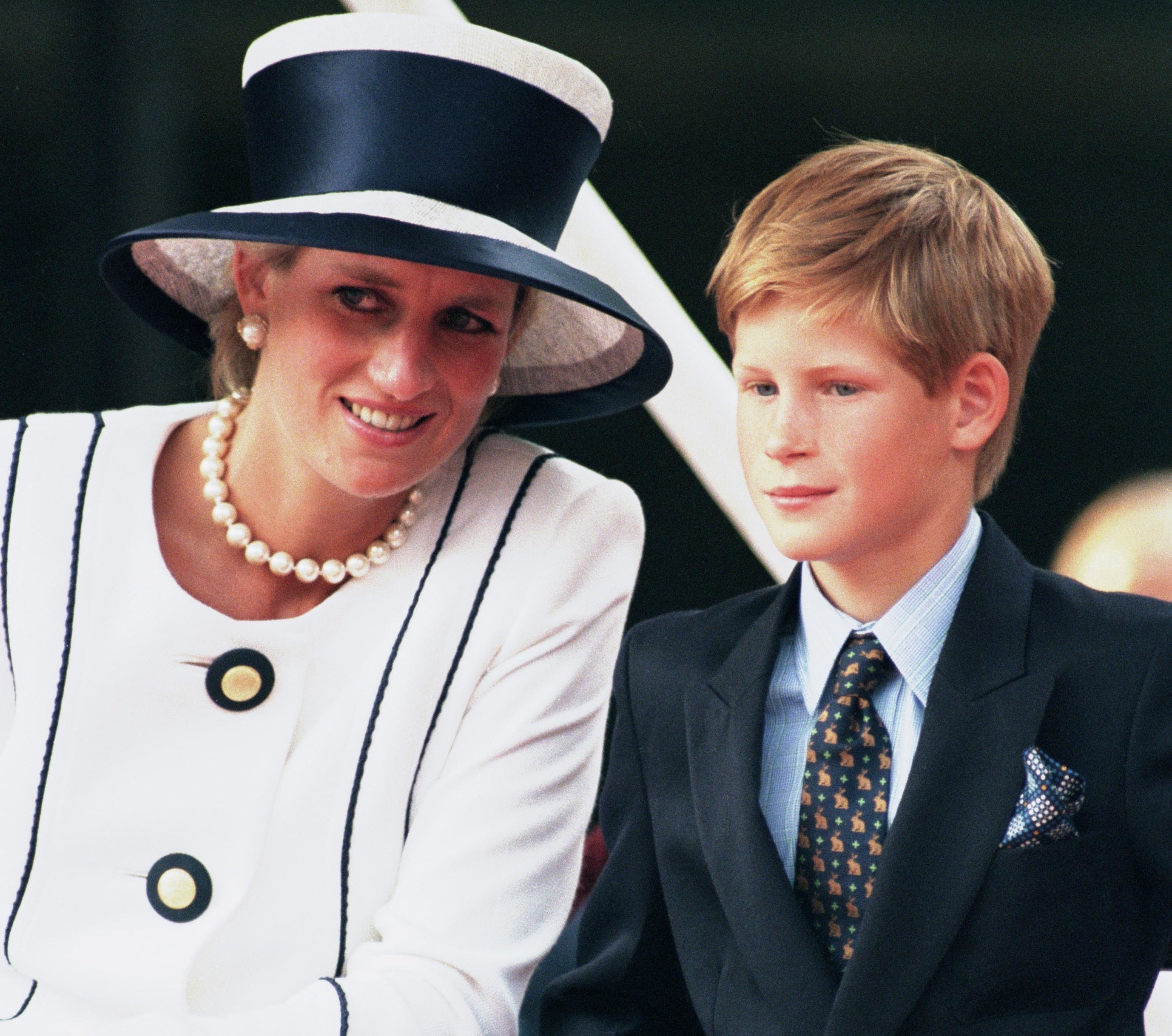 A young Harry with his mother, Princess Diana